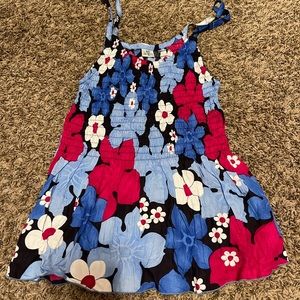 Vintage Tropical Print Scrunched Tank Top